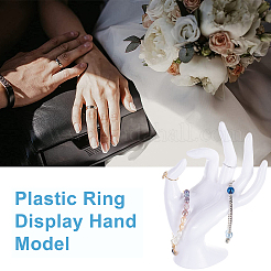 プラスチックリングディスプレイハンドモデル1個  OKのため  ホワイト  10.5x6.5x15.5cm&nbsp;DIY-PH0005-73A