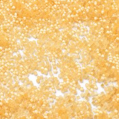 模造猫目ガラスシードビーズ  染め  シリンダー  オレンジ  1.6x1.3mm  穴：0.8mm  約60000個/ポンド&nbsp;SEED-H003-03C