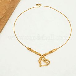 Valentine's Day Brass Bowknot Heart Pendant Necklaces for Women&nbsp;ZN9664
