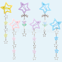 6Pcs 6 Styles Star Iron & Plastic Snap Hair Clips&nbsp;PHAR-CP0001-28