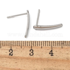 304ステンレススチールスタッドピアス  ステンレス鋼色  15x3mm  ピン：0.8x11mm&nbsp;STAS-C117-08P