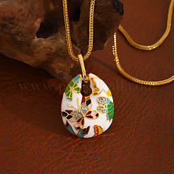 Alloy Enamel Pendant Necklaces for Women&nbsp;WG68034-01