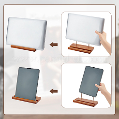 木のトイレットペーパーホルダースタンド  木製ティッシュロールホルダー  ステンレス棒で  ペルー  210x95x210mm&nbsp;DJEW-WH0039-57