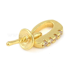 Brass Micro Pave Clear Cubic Zirconia Peg Bails Pendants&nbsp;LS-KK-L219-02G