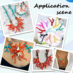 70Pcs 7 Colors Opaque Acrylic Imitation Coral Beads Strands&nbsp;SACR-SC0001-38