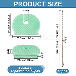 60Pcs 4 Colors PVC Nonslip Waterproof Reusable Key Sleeve&nbsp;AJEW-OC0004-39