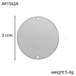 304ステンレス鋼のスムーズリンク  フラットラウンド  ステンレス鋼色  31x31mm  穴：1mm&nbsp;STAS-OY013-3P