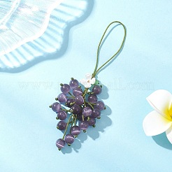 4Pcs Cat Eye Grape Pendant Decorations&nbsp;HJEW-TA00414