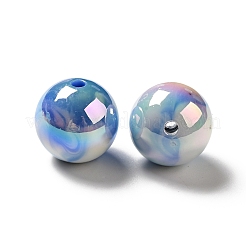 UV Plating Opaque Rainbow Iridescent Acrylic Beads&nbsp;MACR-D063-01B-02