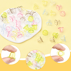 120Pcs 6 Colors Transparent Acrylic Bead Caps&nbsp;TACR-SC0001-51