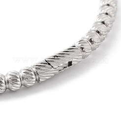 Non-Tarnish 304 Stainless Steel Grooved Hinged Bangles&nbsp;BJEW-P313-01P