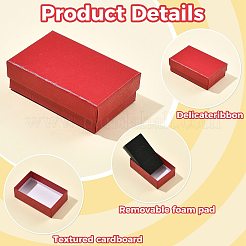 12Pcs 2 Colors Shell Textured Paper Jewelry Packaging Boxes with Black Sponge Inside&nbsp;CON-FS0001-28A