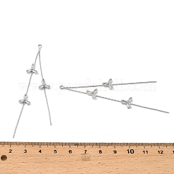 真鍮製マイクロパヴェキュービックジルコニアビッグサイズペンダントトップ  葉  プラチナ  77x8x4mm  穴：1.6mm&nbsp;KK-C155-20P