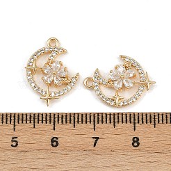 Brass Micro Pave Cubic Zirconia Pendants&nbsp;KK-K407-24G