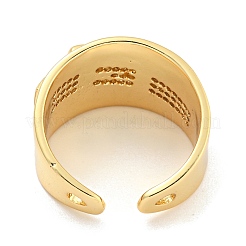 Clear Cubic Zirconia Belt Shape Wide Open Cuff Ring&nbsp;RJEW-L121-010G