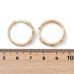 ブラスマイクロパヴェクリアキュービックジルコニアフープピアス  ラックめっき  長持ちメッキ  鉛フリー＆カドミウムフリー  リング  ゴールドカラー  21x4mm&nbsp;EJEW-K300-02G