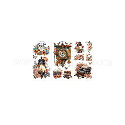3 シート 3 スタイル pvc 防水装飾ステッカー  家具の装飾用の自己接着デカール  クロック  300x150mm  1枚/スタイル&nbsp;DIY-WH0404-278
