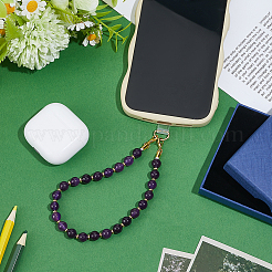 1Pc PVC & Zinc Alloy & Natural Amethyst Beads Mobile Straps&nbsp;AJEW-PH0001-50B