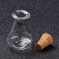 ガラス製コルクボトル  ガラスの空のウィッシングボトル  家の装飾のためのDIYバイアル  透明  17x27mm&nbsp;X1-AJEW-O032-01A