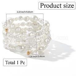Resin Imitation Pearl Arm Cuff Bangles for Women&nbsp;AJEW-WH20011-99
