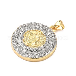 Brass Micro Pave Cubic Zirconia Pendants&nbsp;KK-H539-17B-01