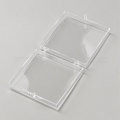 プラスチック製フェイクネイルチップ収納ボックス  正方形  透明  6.9x6.9x1.8cm&nbsp;CON-WH0100-100B-02