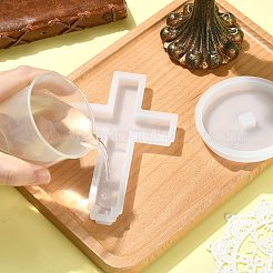 DIYシリコンモールド  UVレジン用  エポキシ樹脂工芸品作り  クロス  ホワイト  140x88x12mm  内径：128x75mm&nbsp;DIY-CJ0003-29