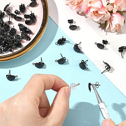 50Pcs Ion Plating(IP) 304 Stainless Steel Stud Earring Findings&nbsp;STAS-BBC0007-47