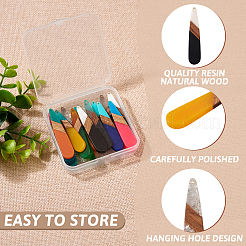 20Pcs 10 Colors Resin & Walnut Wood Big Pendants&nbsp;RESI-TA0001-66