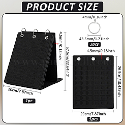 ウールフェルトブローチディスプレイロール  長方形  ブラック  57.5x20x0.45cm&nbsp;EDIS-WH0016-073A