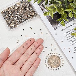 1000個2色304ステンレススチールスペーサービーズ  ロンデル  ゴールデン·ステンレス鋼色  2.5x1.5mm  穴：1~1.5mm  500個/カラー&nbsp;STAS-UN0025-49