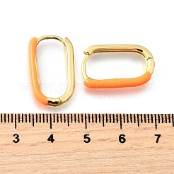楕円形の真鍮フープピアス  エナメル  カドミウムフリー＆鉛フリー  ラックめっき  長持ちメッキ  18KGP本金メッキ  20.5x13.5x3mm&nbsp;EJEW-D314-03G