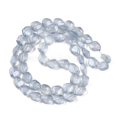 電気メッキガラスビーズセット  艶消し  ファセットポリゴン  ライトスチールブルー  12.5x9.5x7mm  穴：1mm  約50個/連  23.86インチ（60.6cm）&nbsp;EGLA-C009-01A-PL03