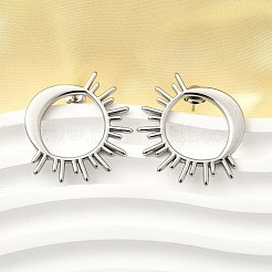 304ステンレススチールスタッドピアス  太陽  ステンレス鋼色  34.5x30.5mm&nbsp;EJEW-B140-01P