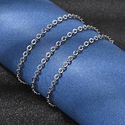 12Pcs 2.4MM 304 Stainless Steel Textured Cable Chain Necklaces for Men Women&nbsp;NJEW-H093-18P-04