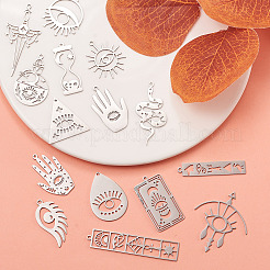 15Pcs 15 Styles 201 Stainless Steel Pendants&nbsp;STAS-CJ0001-188