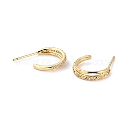 Sparkling Half Hoop Cubic Zirconia Earrings&nbsp;EJEW-C002-01G-RS