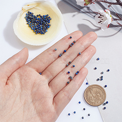 2連売り天然ラピスラズリビーズ連売り  多面カット  ラウンド  2~3x2~2.5mm  穴：0.2mm  約181~210個/連  15.9~16.3インチ（40.4~41.5cm）&nbsp;G-NB0004-64