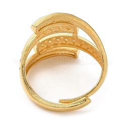 女性用ライトゴールド真鍮調節可能リング  三角形  内径：20mm  ワイド：3~24mm&nbsp;LS-RJEW-A022-01A