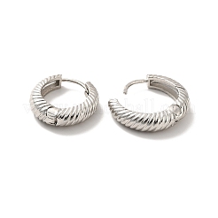 長持ちのメッキブラスフープピアス  女性用クロワッサンピアス  カドミウムフリー＆鉛フリー  プラチナメッキ  20.5x20x4~5mm  ピン：1mm&nbsp;EJEW-K093-13P