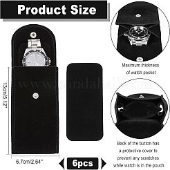 ベルベットウォッチバッグパッケージ  スナップボタン付き  ブラック  13x6.7x0.8cm&nbsp;TP-WH0013-005A