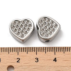 変色しない304ステンレススチールビーズ  ハート  ステンレス鋼色  13x13.5x6mm  穴：2.2mm&nbsp;STAS-I203-51P