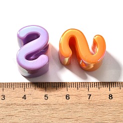 UVメッキ不透明アクリルヨーロピアンビーズ  大きな穴の開いた虹色のビーズ  虹色の  文字L  文字S  18.5~22.5x12~20x13~14mm  穴：6mm&nbsp;SACR-Z007-01S