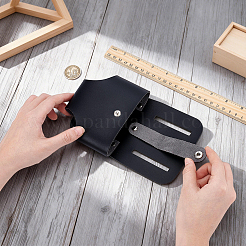 ベルト用PUレザー巻尺ホルダー  ツールキャリーベルトクリップ  ブラック  19.8x12.8x1.15cm&nbsp;TOOL-WH0059-080C