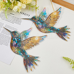 Acrylic Bird Hanging Suncatchers&nbsp;HJEW-WH20021-02B