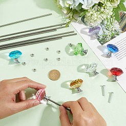DIYガーデンステーク製作キット  304ステンレス鋼のネジとナットを含む  ガラスとアルミニウム合金のキャビネットハンドル  プラチナ＆ステンレス鋼色  300x4mm&nbsp;DIY-SC0032-42