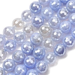 Electroplated Natural Agate Beads Strands&nbsp;G-B191-A07-10mm-16