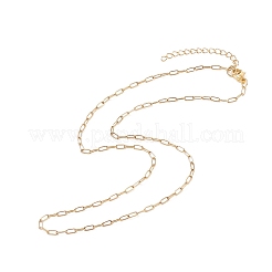 304ステンレススチールペーパークリップチェーンネックレス女性用  ゴールドカラー  17.44インチ（44.3cm）&nbsp;NJEW-JN03897