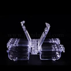 アクリルビーズコンテナ  フリップトップビーズ収納  12のコンパートメント  透明  13x7x1.4cm&nbsp;PW-WGB13F7-01