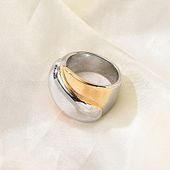 304 Stainless Steel Wide Finger Ring for Unisex&nbsp;RJEW-Z076-03P-04